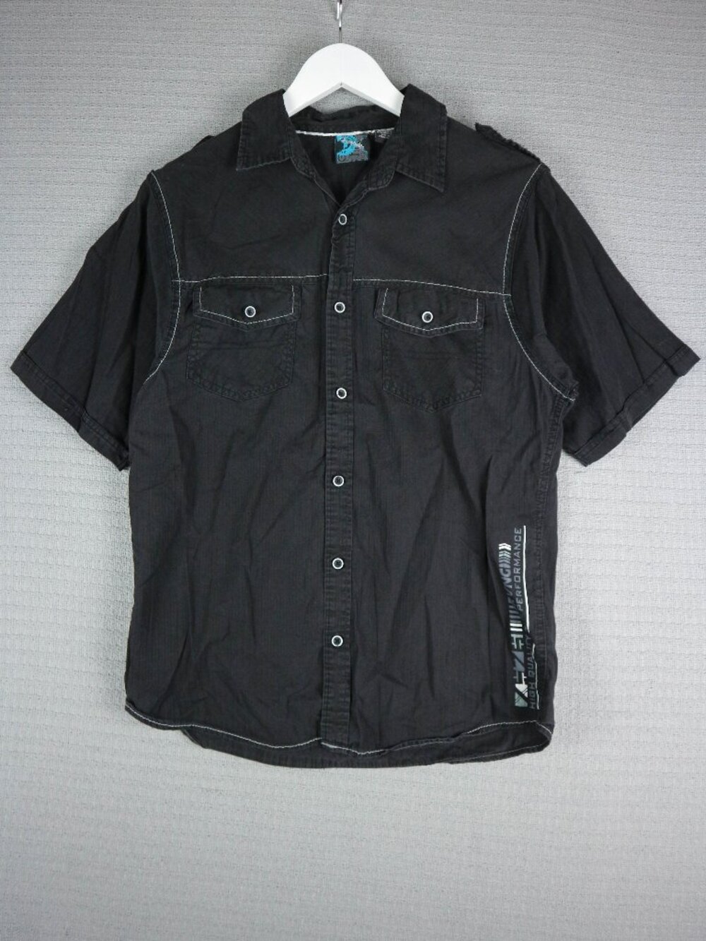Burnside Y2K Vintage Streetwear Button Up Shirt Mens Small Grey